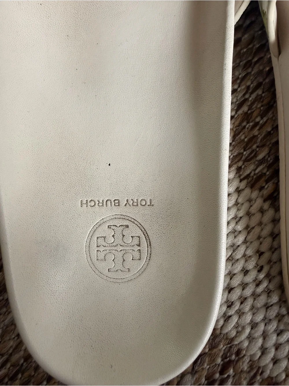 Tory Burch Cream Floral Print Slide Sandals
